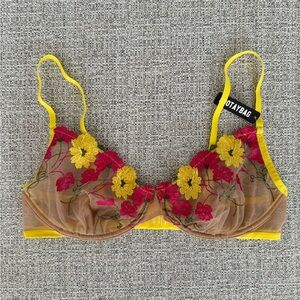 NWT Floral Mesh Bra